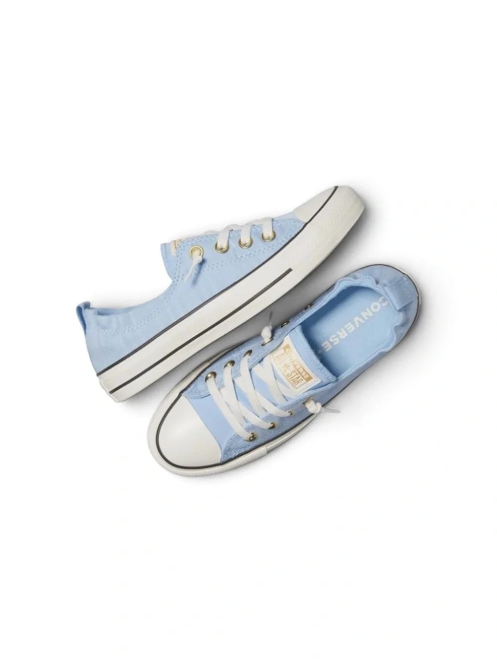 Converse Kids Low-Top Canvas Sneakers - Light Blue and White